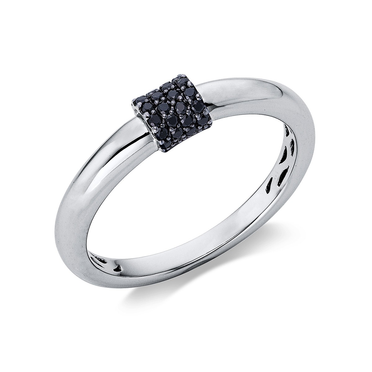 ring 18 kt WG, black rhodium plated