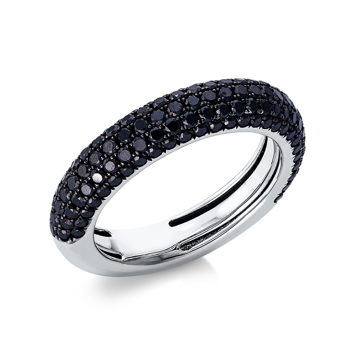 ring 14 kt WG, setting black rhodium plated