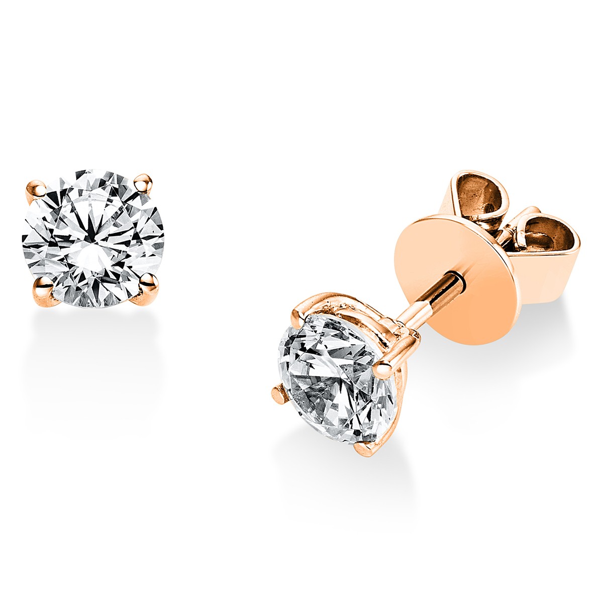 earrings 18 kt RG, GIA6402223724+GIA1216772830