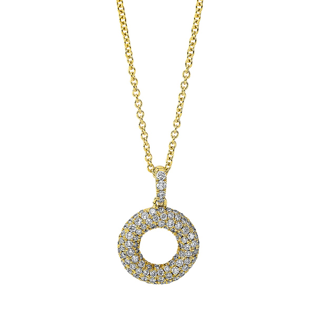 necklace 18 kt YG circle, with loop at 40 cm + 42.5 cm