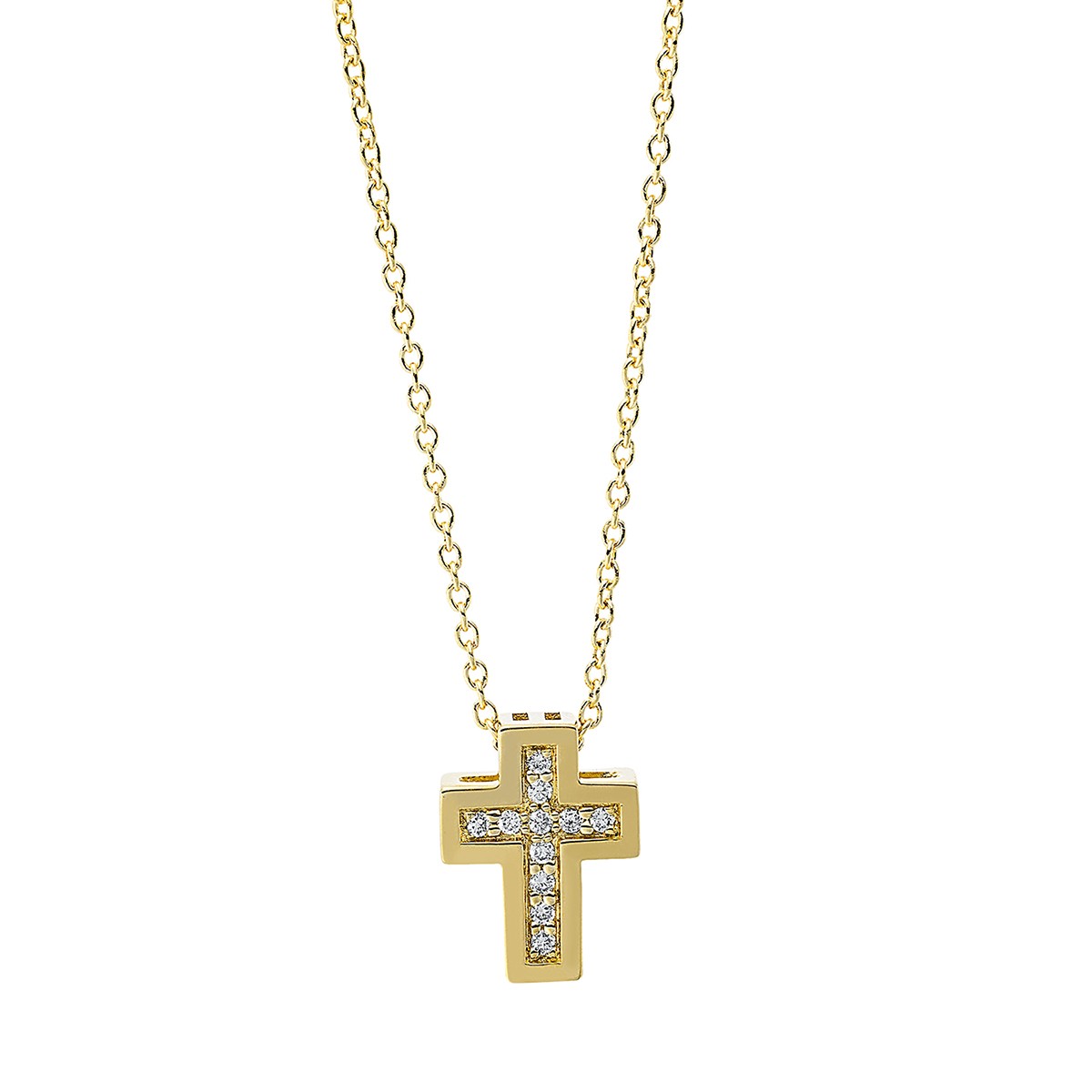 necklace 18 kt YG cross