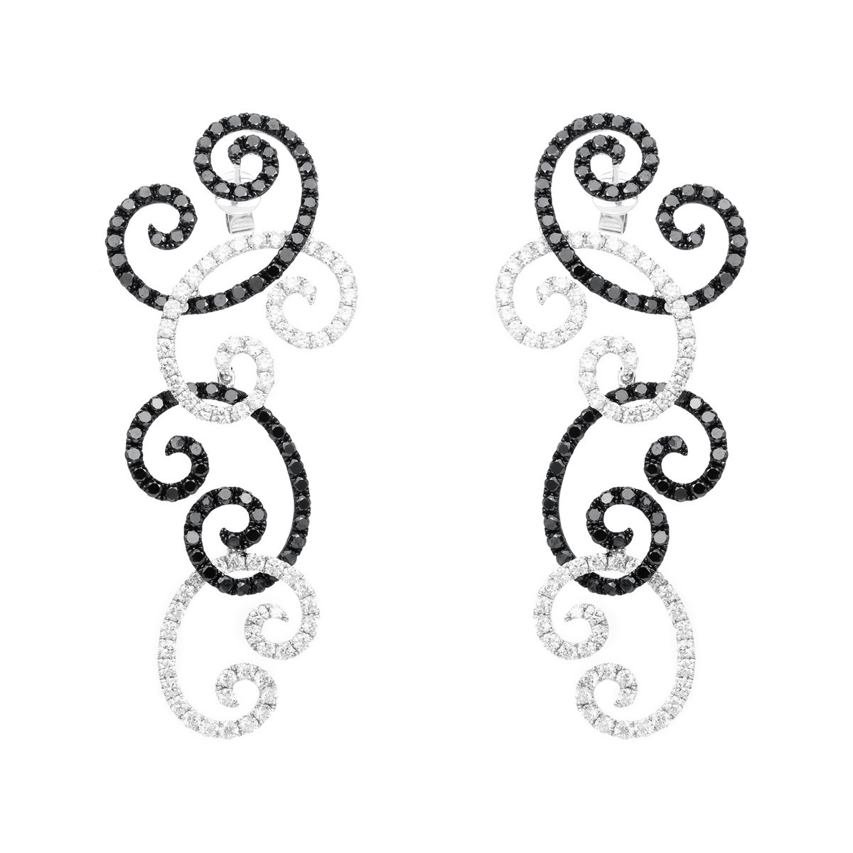 earrings 18 kt WG, setting black rhodium plated