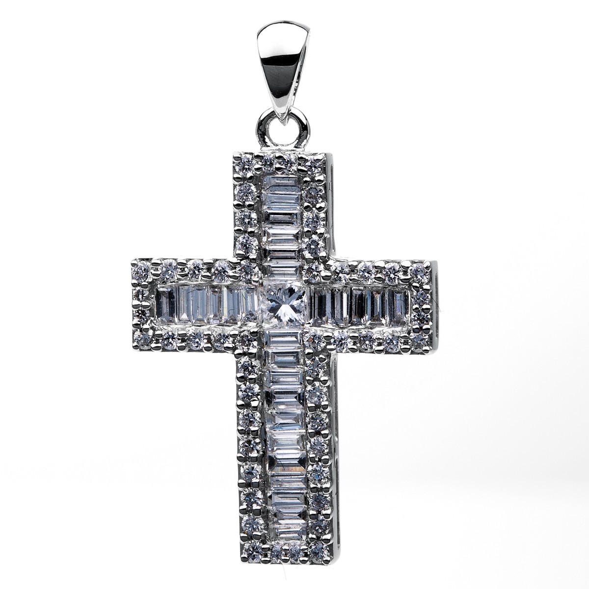 pendant 18 kt WG cross, with loop