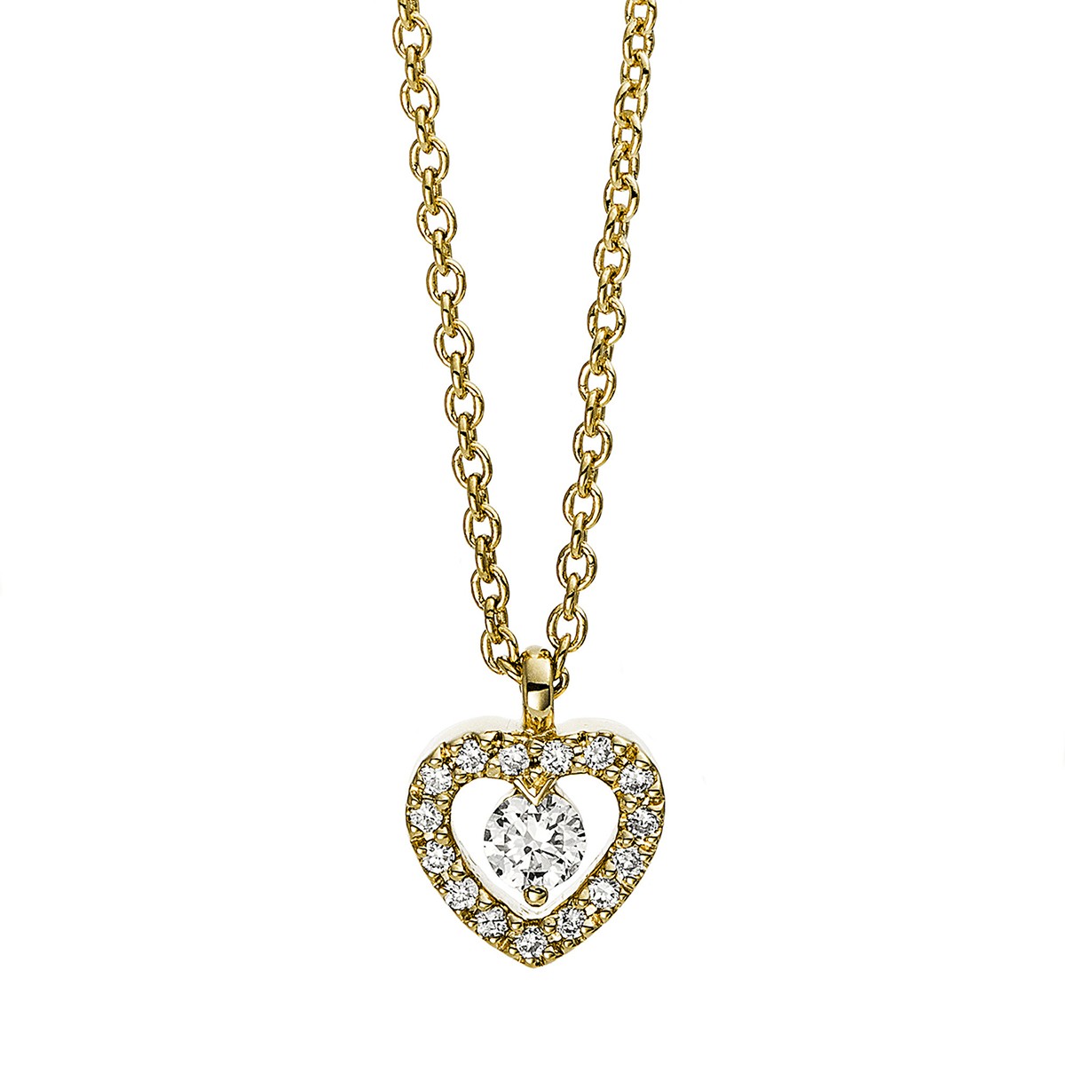 necklace 18 kt YG heart