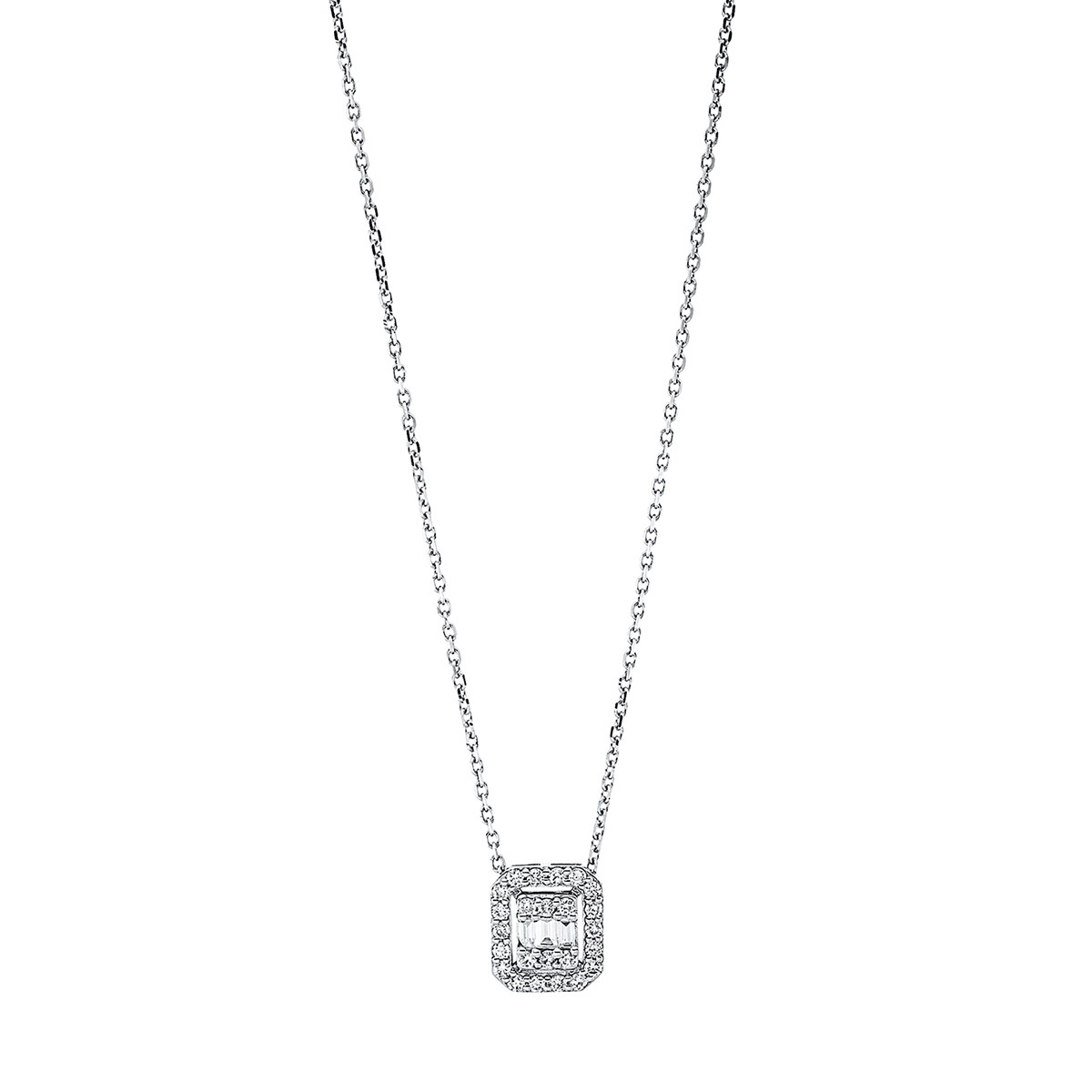 necklace 18 kt WG, with loop at 45.7 cm + 48.3 cm