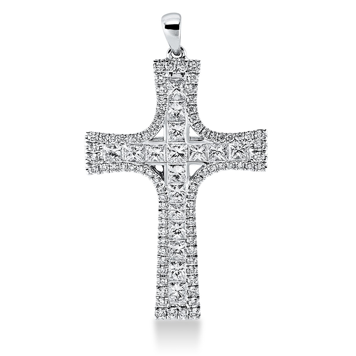 pendant 18 kt WG cross, with loop