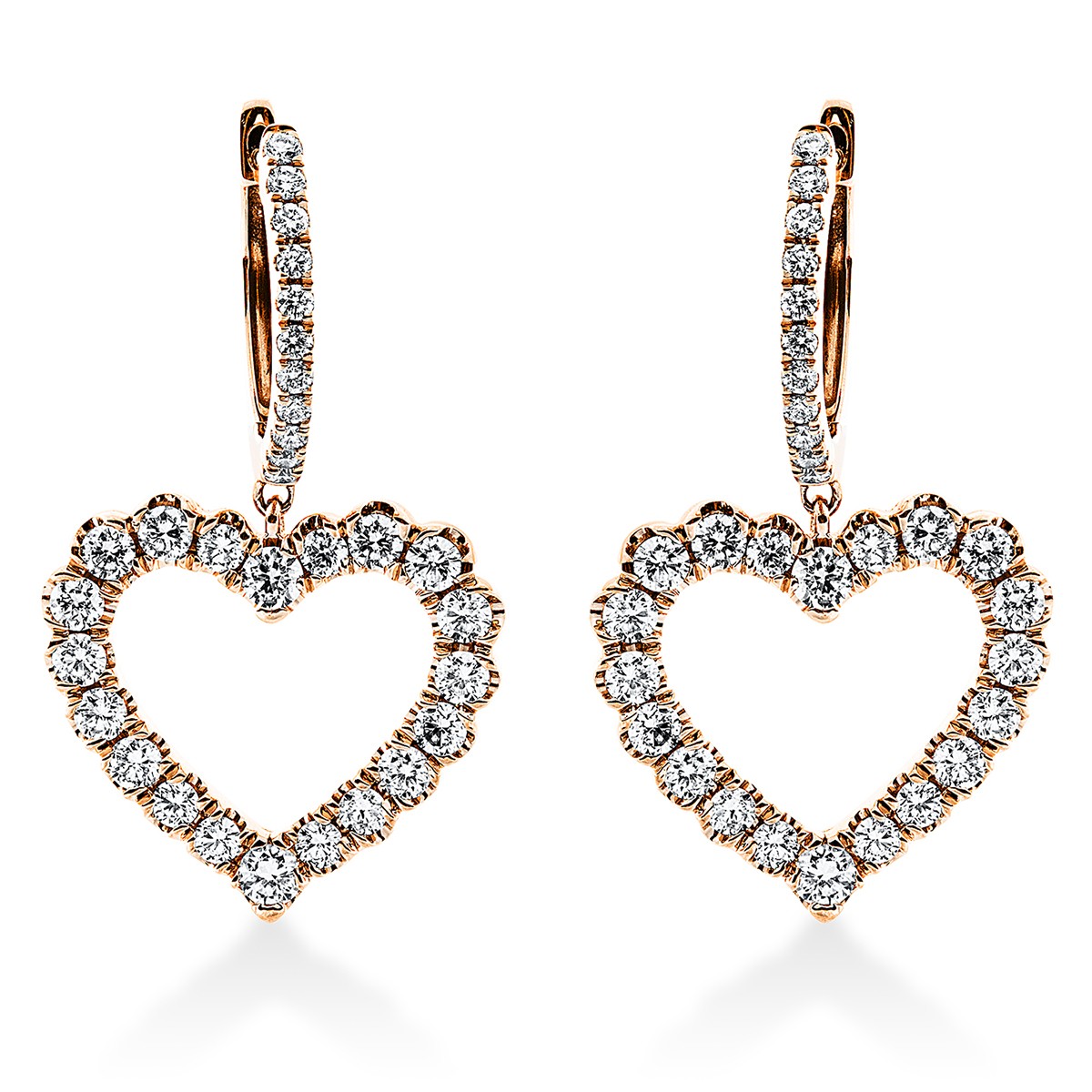 earrings 18 kt RG heart