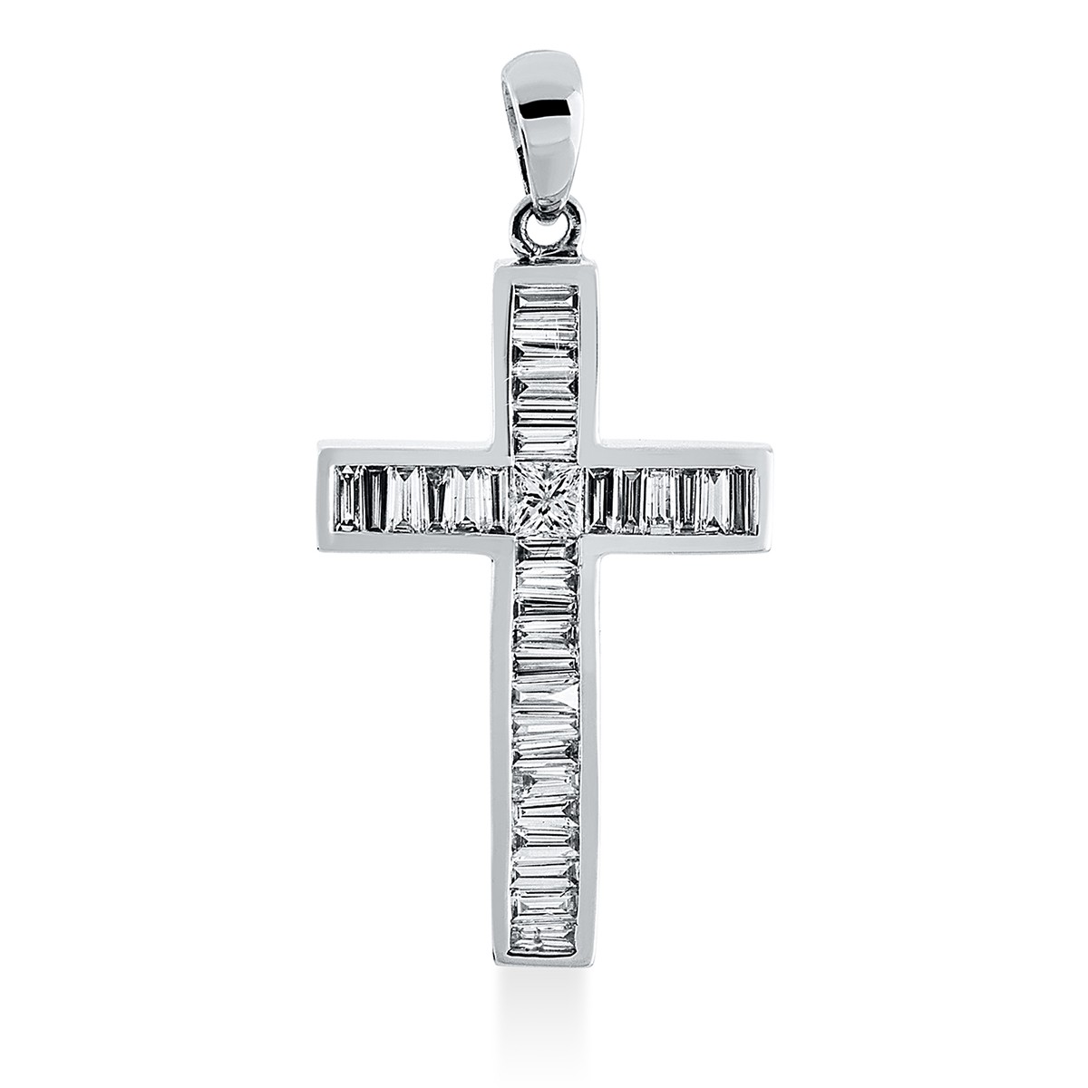 pendant 18 kt WG cross, with loop