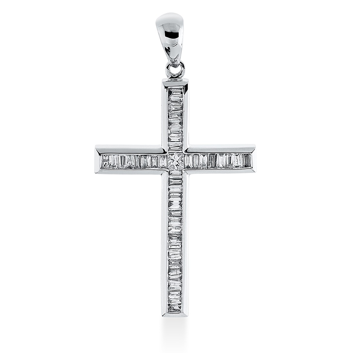 pendant 18 kt WG cross, with loop