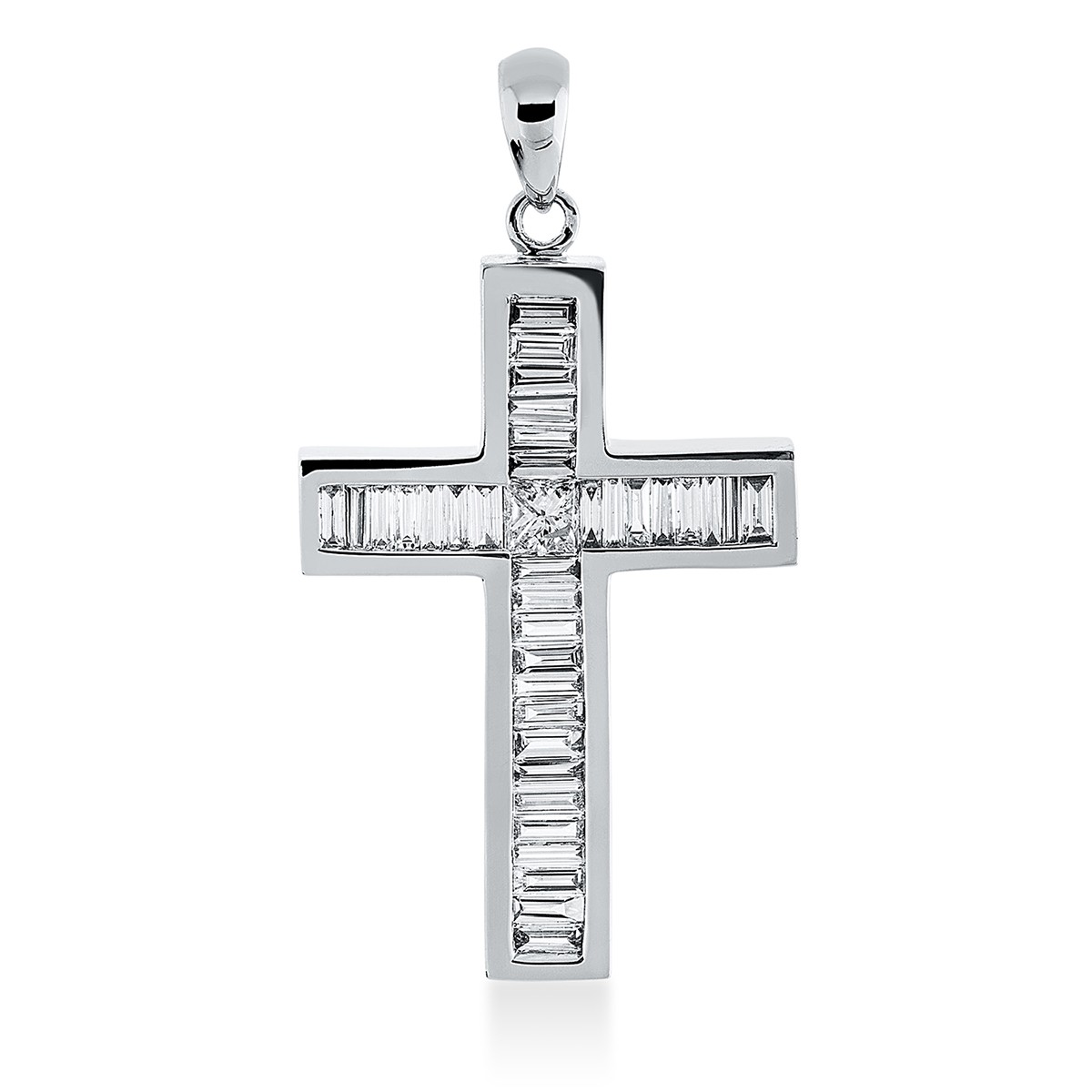 pendant 18 kt WG cross, with loop