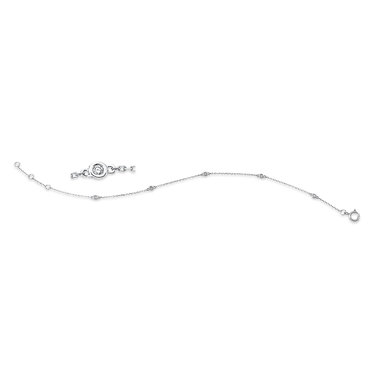 anklet 18 kt WG, with loop at 40 cm + 42 cm