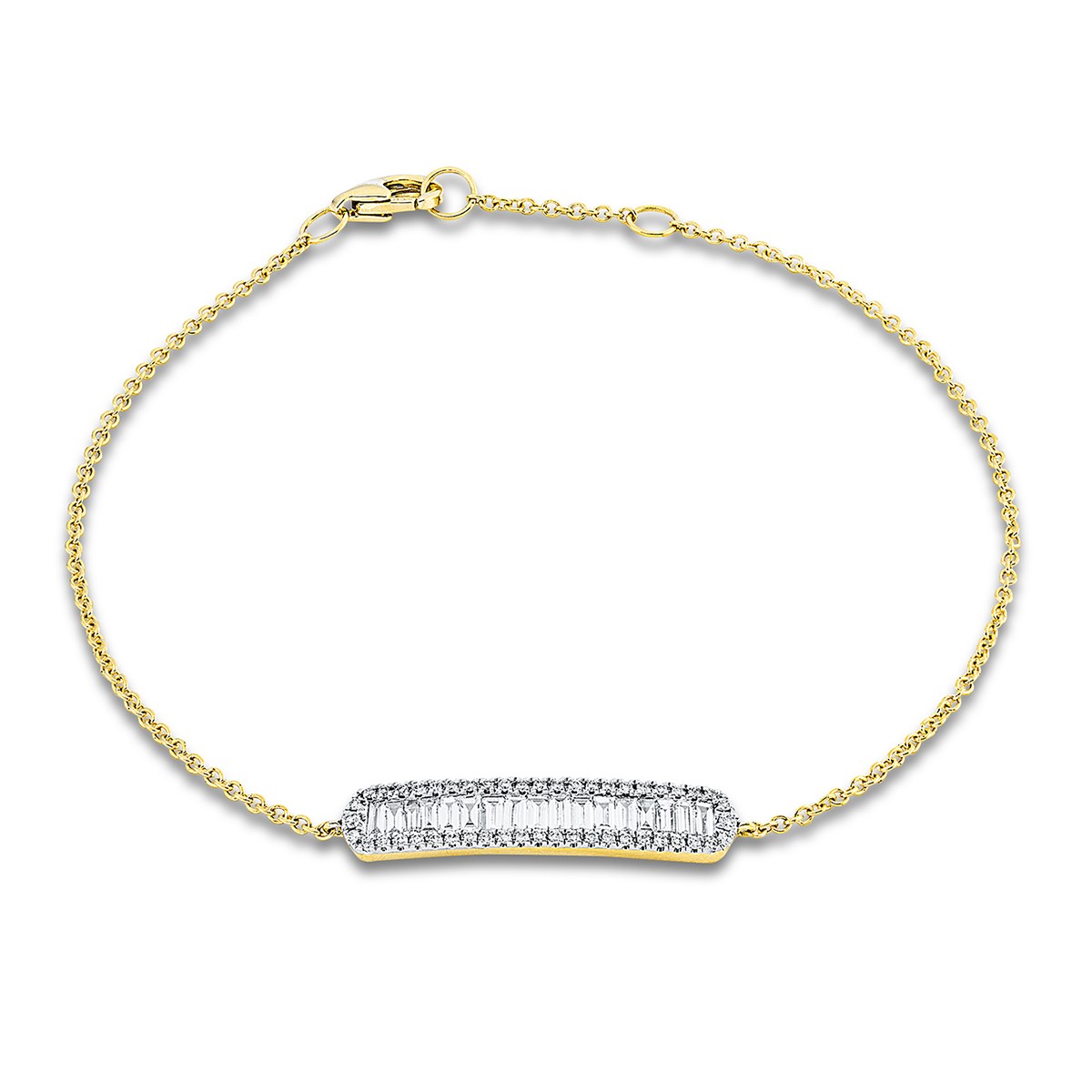 bracelet 18 kt YG, setting rhodium plated