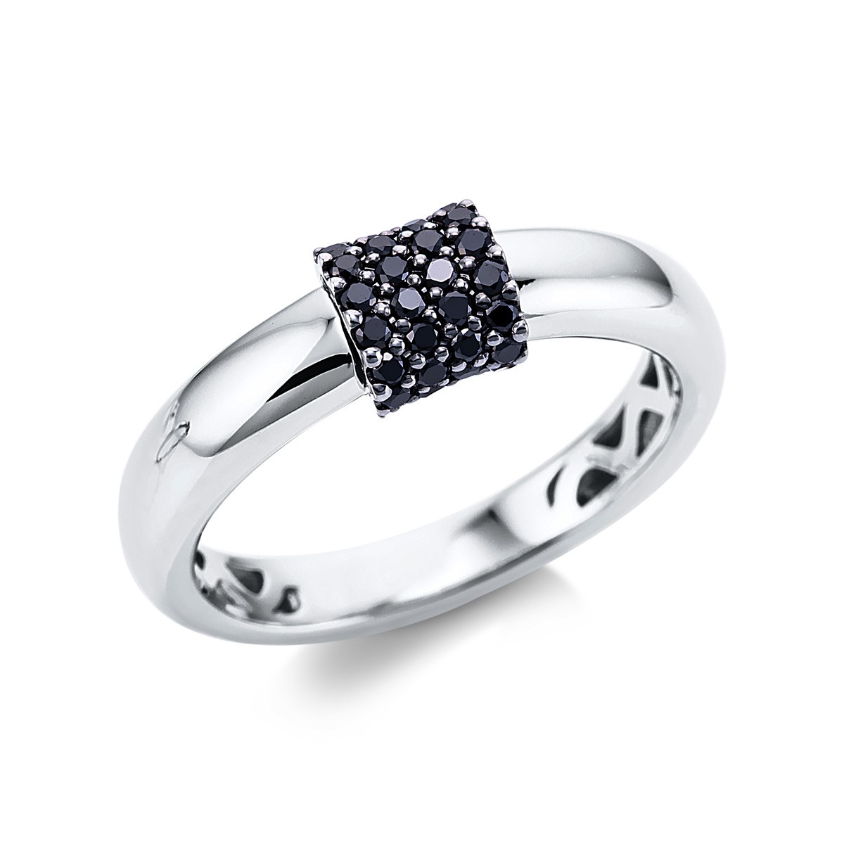 ring 18 kt WG, setting partly black rhodium