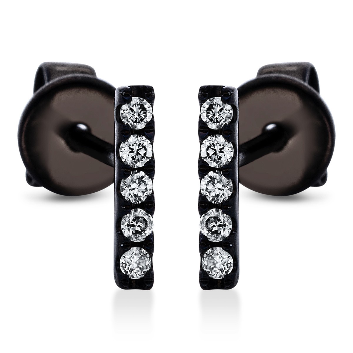 earrings 14 kt WG, black rhodium plated