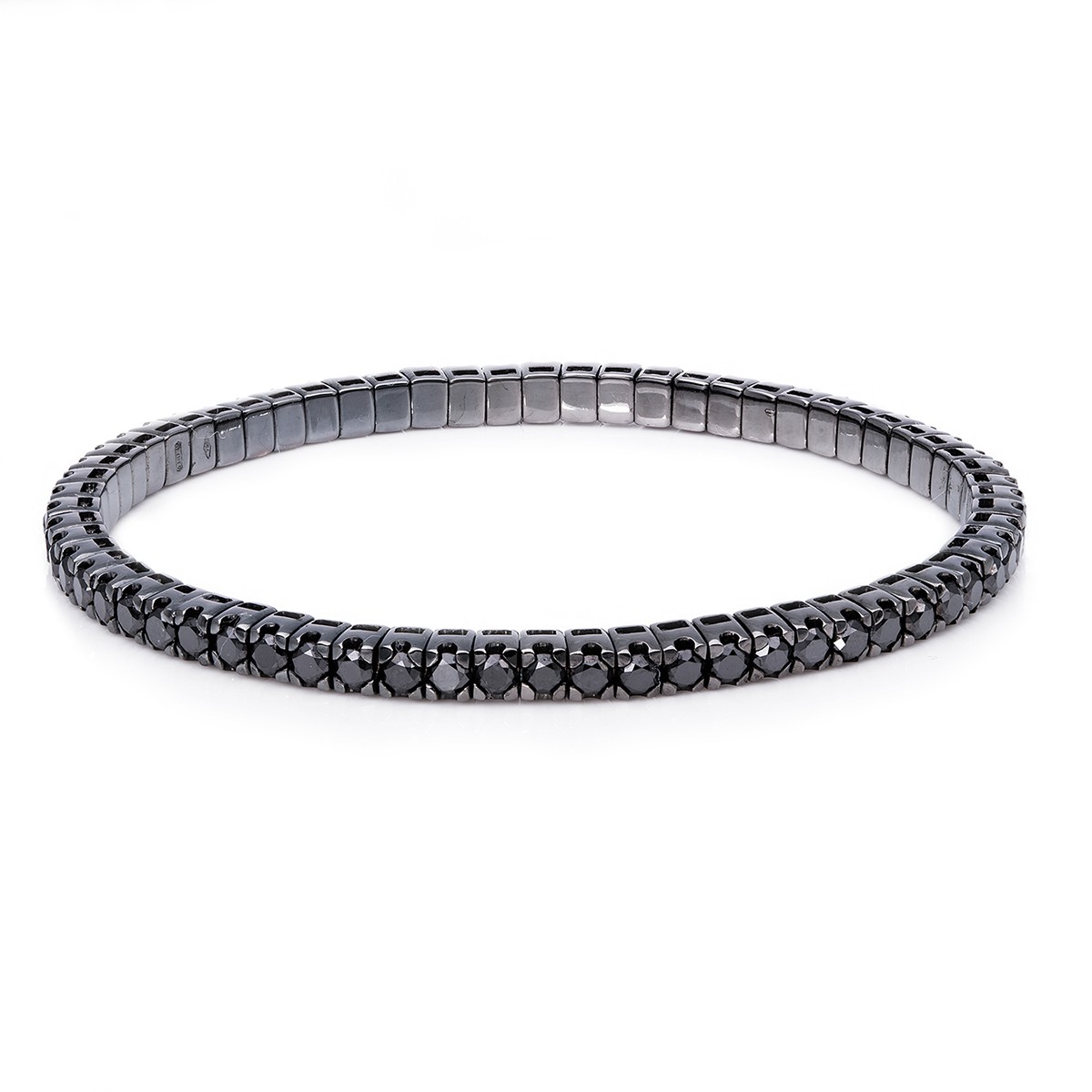 bracelet 18 kt WG, flex-band, variable, black rho