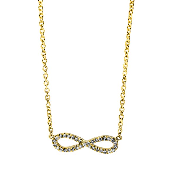 necklace 18 kt YG infinity, with loop at 40 cm + 42.5 cm