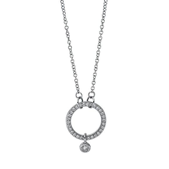 necklace 18 kt WG circle, with loop at 40 cm + 42.5 cm