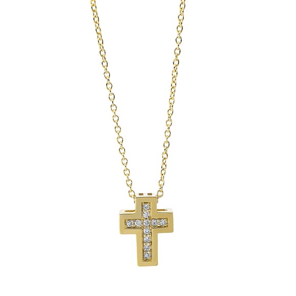 necklace 18 kt YG cross