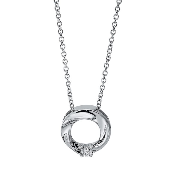 necklace 18 kt WG circle, with loop at 40 cm + 42.5 cm