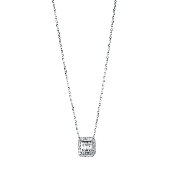 necklace 18 kt WG, with loop at 45.7 cm + 48.3 cm