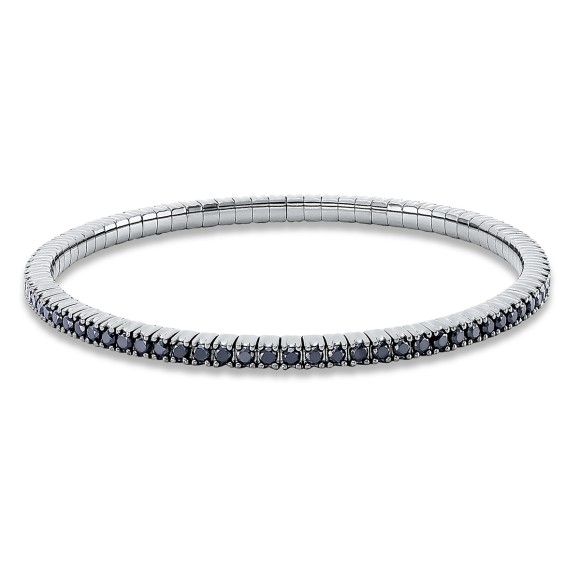 bracelet 18 kt WG, flex-band, variable, black rho