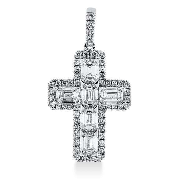 pendant 18 kt WG cross, with loop