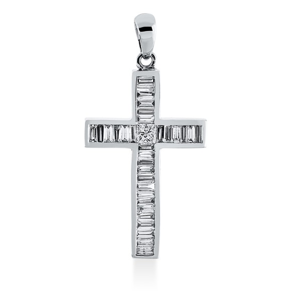 pendant 18 kt WG cross, with loop