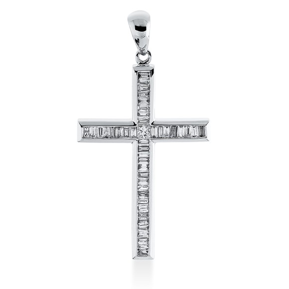 pendant 18 kt WG cross, with loop