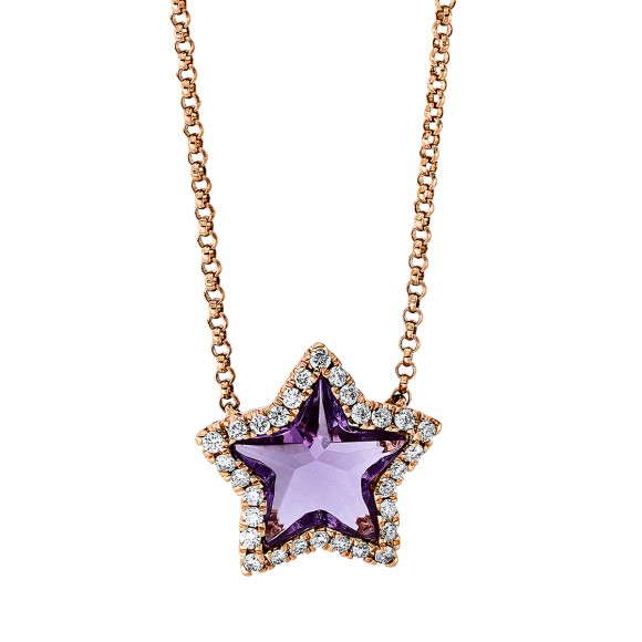 necklace 18 kt RG star, with loop at 40 cm