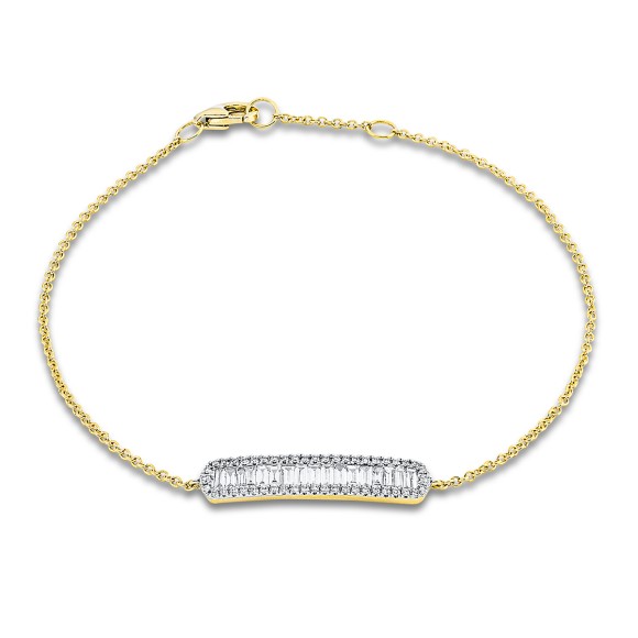 bracelet 18 kt YG, setting rhodium plated