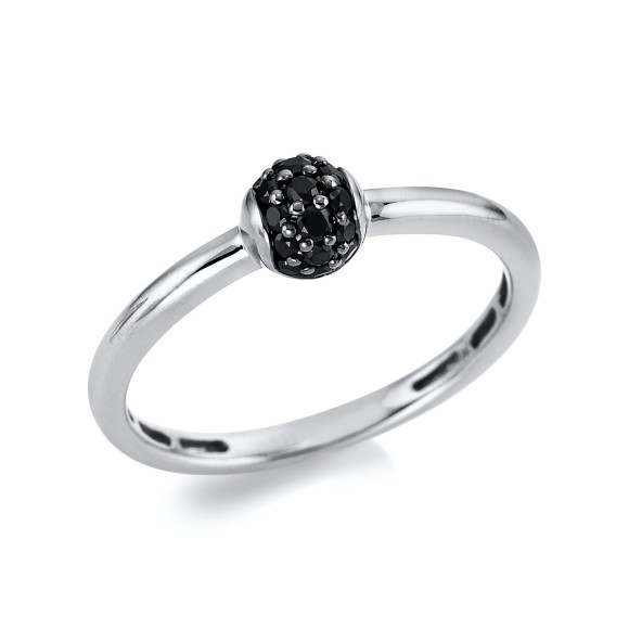 ring 18 kt WG, setting black rhodium plated