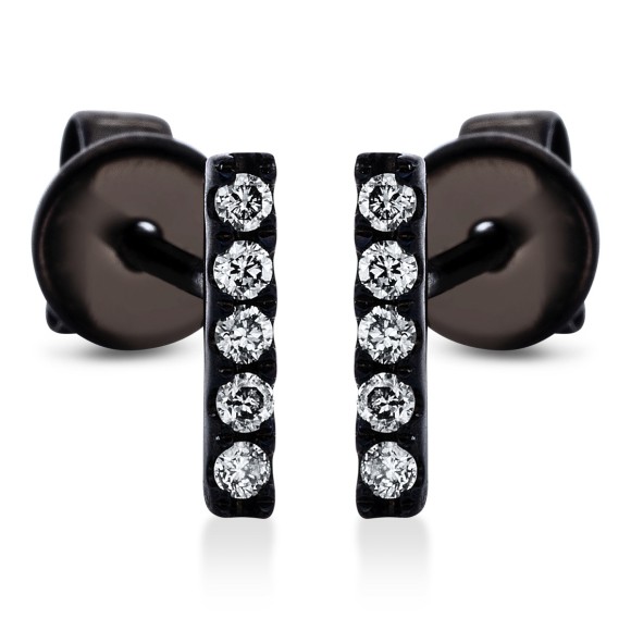 earrings 14 kt WG, black rhodium plated