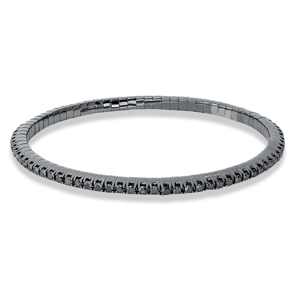 bracelet 18 kt WG, flex-band, variable, black rho