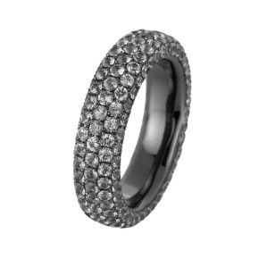 ring 18 kt WG, black rhodium plated