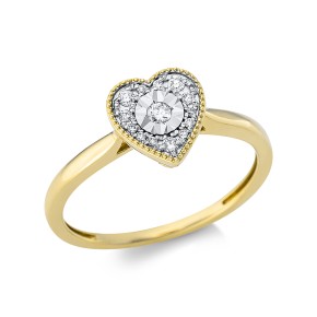 ring 18 kt YG+WG heart