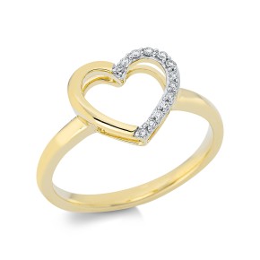 ring 18 kt YG heart