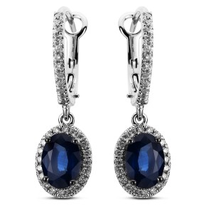 earrings 18 kt WG, setting black rhodium plated