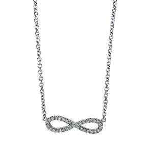 necklace 18 kt WG infinity, with loop at 40 cm + 42.5 cm