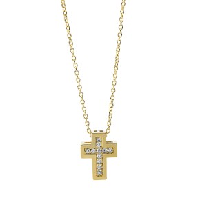 necklace 18 kt YG cross