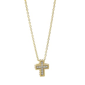 necklace 18 kt YG cross