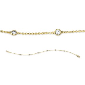 bracelet 18 kt YG, with loop at 17.5 cm + 16.5 cm