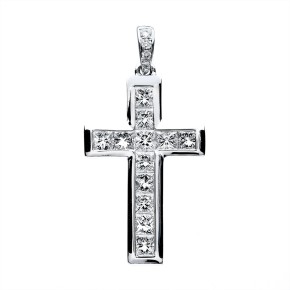 pendant 18 kt WG cross, with loop