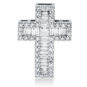 pendant 18 kt WG cross, with loop