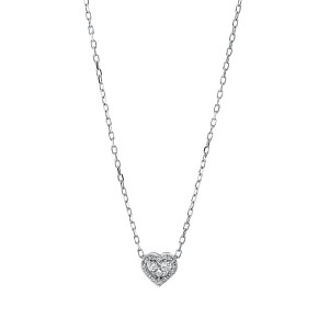 necklace 18 kt WG heart, with loop at 40 cm + 43 cm