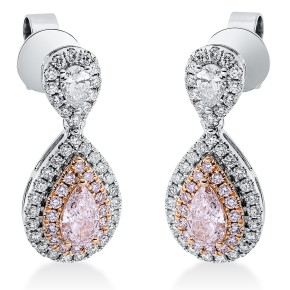 earrings 18 kt WG+RG, GIA7452115985 + GIA243735033