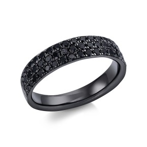 ring 18 kt WG, black rhodium plated