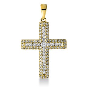 pendant 18 kt YG cross, with loop