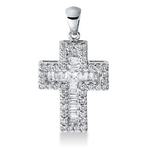 pendant 18 kt WG cross, with loop