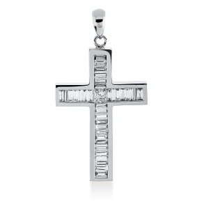 pendant 18 kt WG cross, with loop