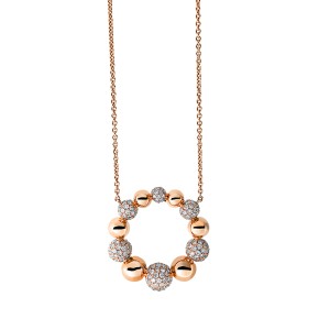 necklace 18 kt RG circle, with loop at 41 cm + 43 cm